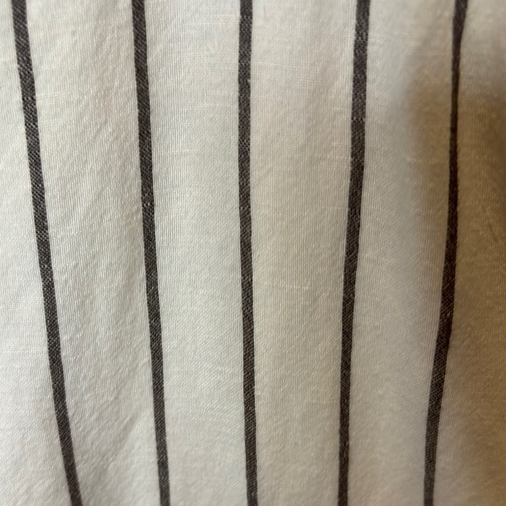 Ann Taylor Linen White Striped Linen Jumpsuit adorable!! - Picture 6 of 8